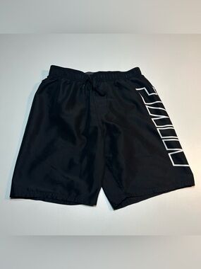 Nike Men's Big Leg Logo Board Shorts Black Swim Trunks
